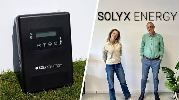 Solyx Energy Nymo product and two team members at the office