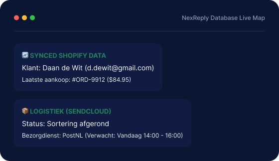 Illustratief NexReply-productscherm