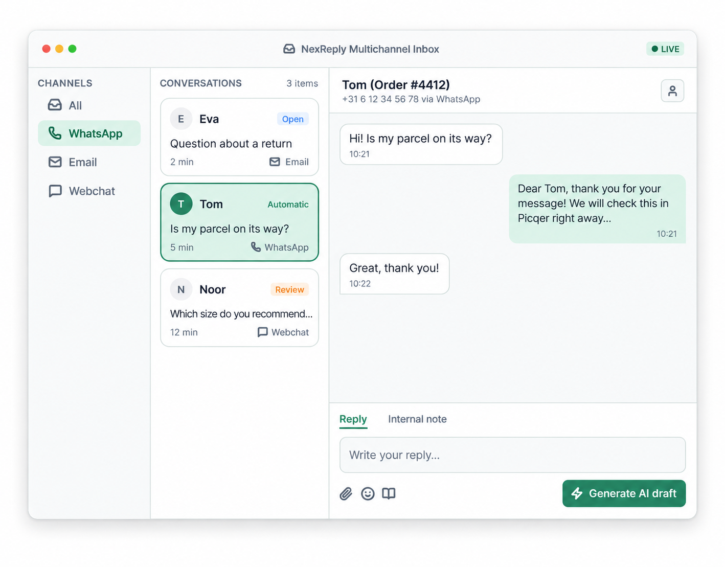 Illustrative NexReply example