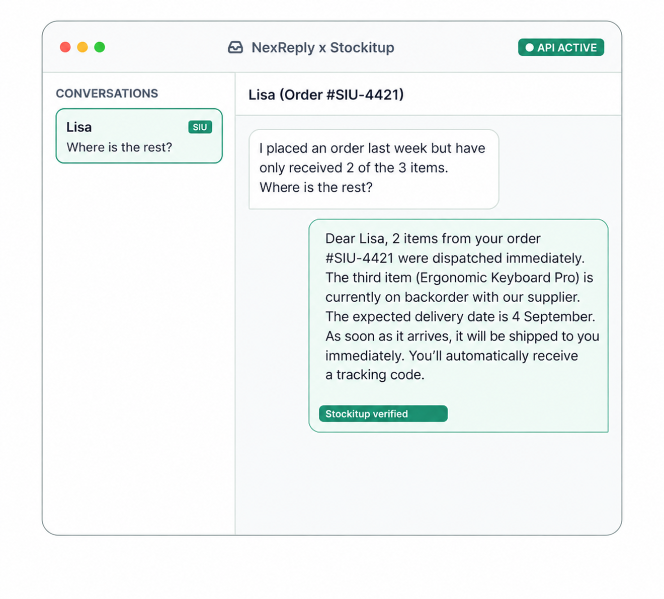 Illustrative NexReply product screen