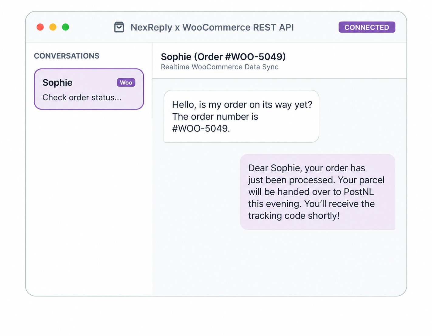 Illustrative NexReply product screen