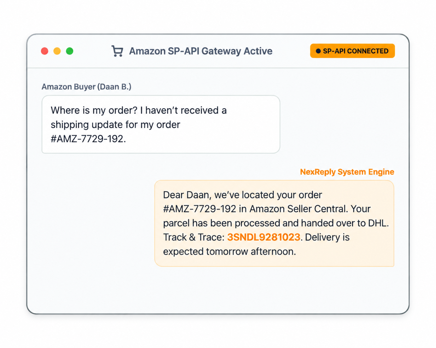 Illustrative NexReply product screen