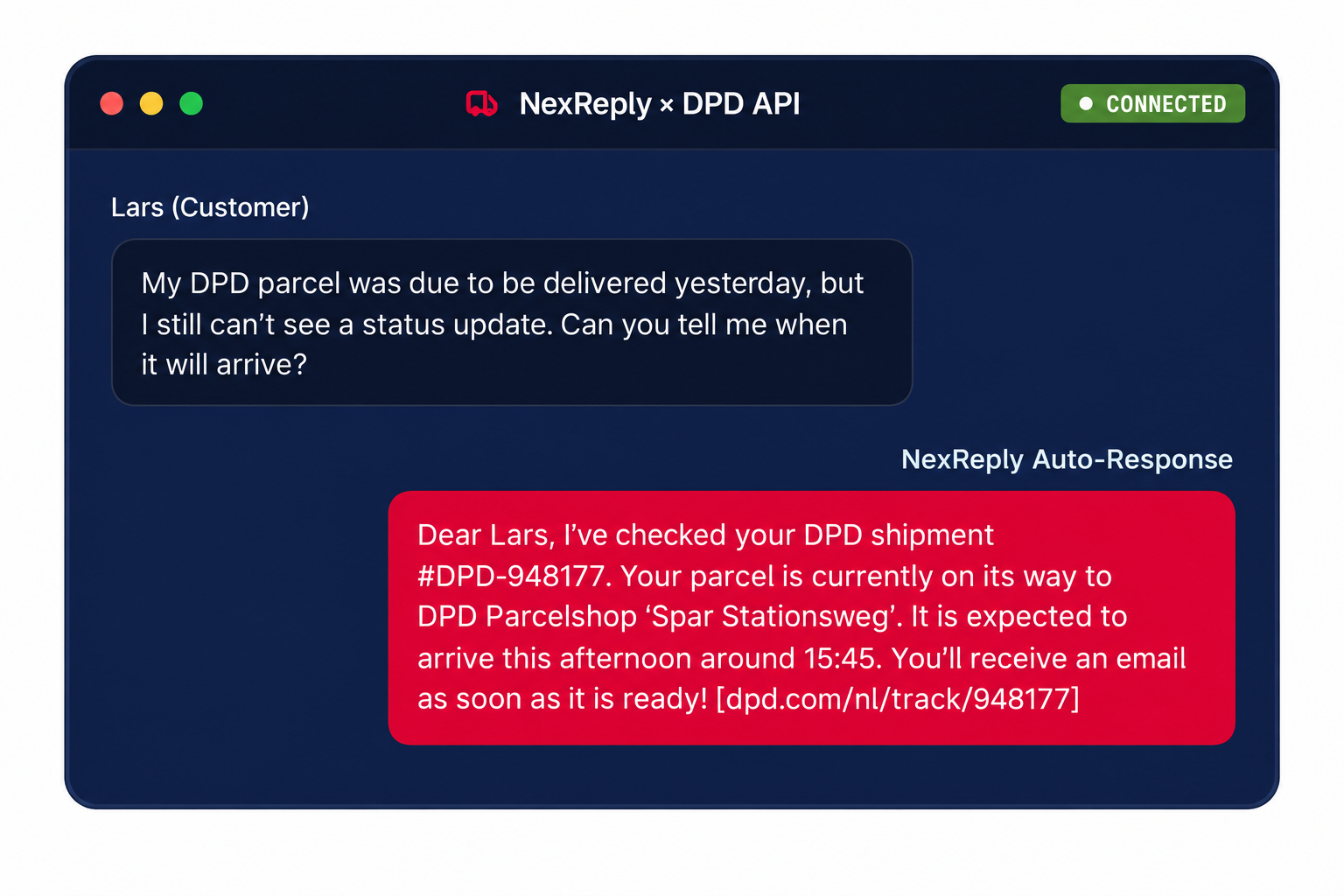 Illustrative NexReply product screen