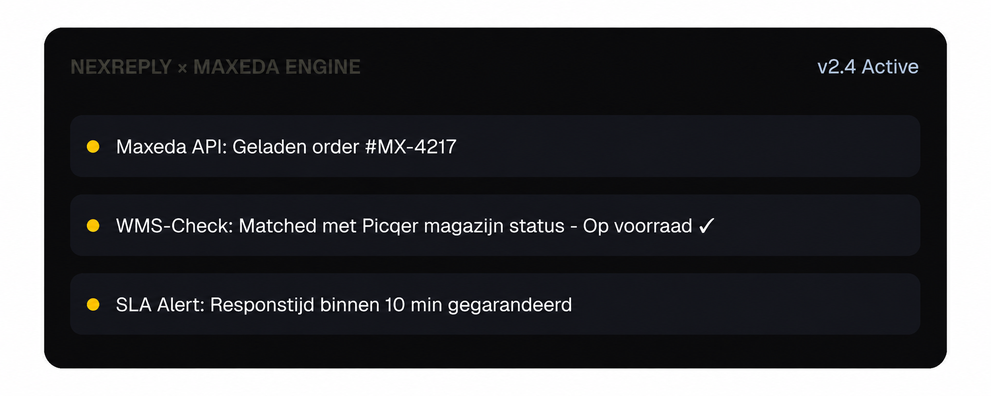 Illustratief NexReply-productscherm