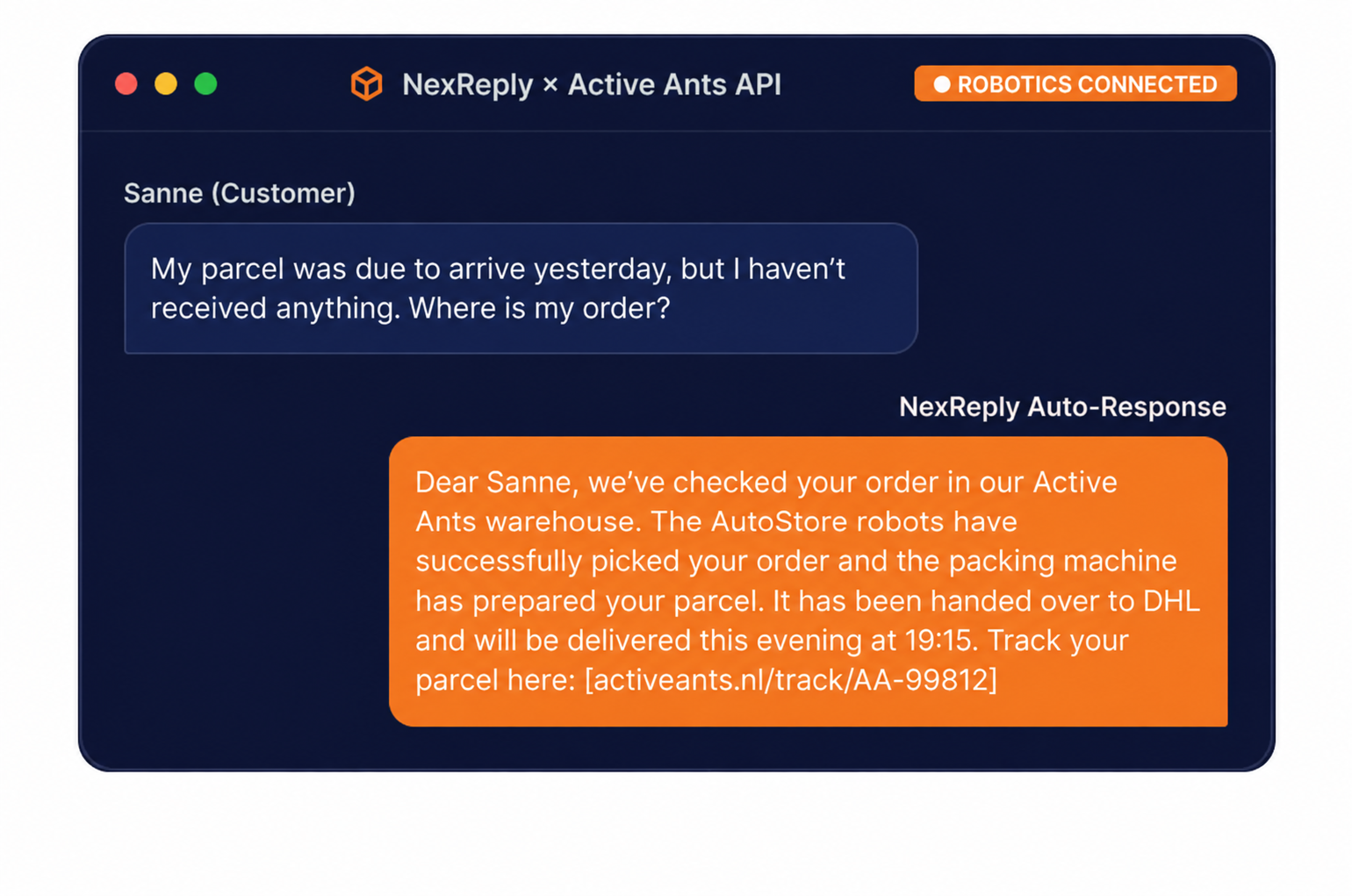 Illustrative NexReply product screen
