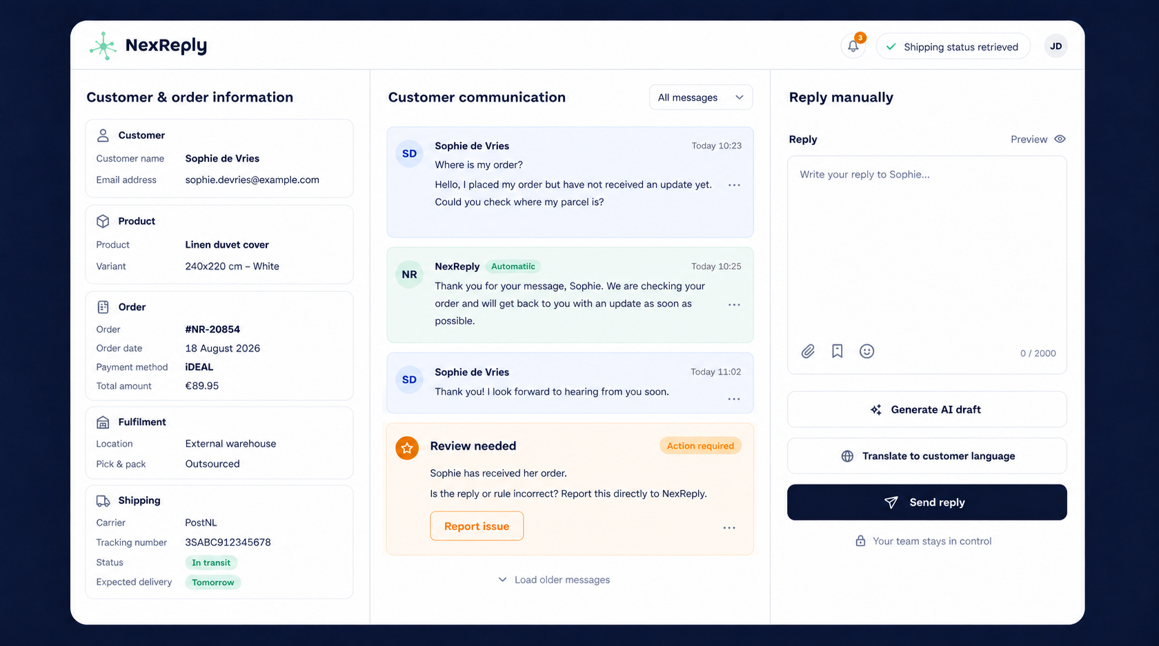 Illustrative NexReply example